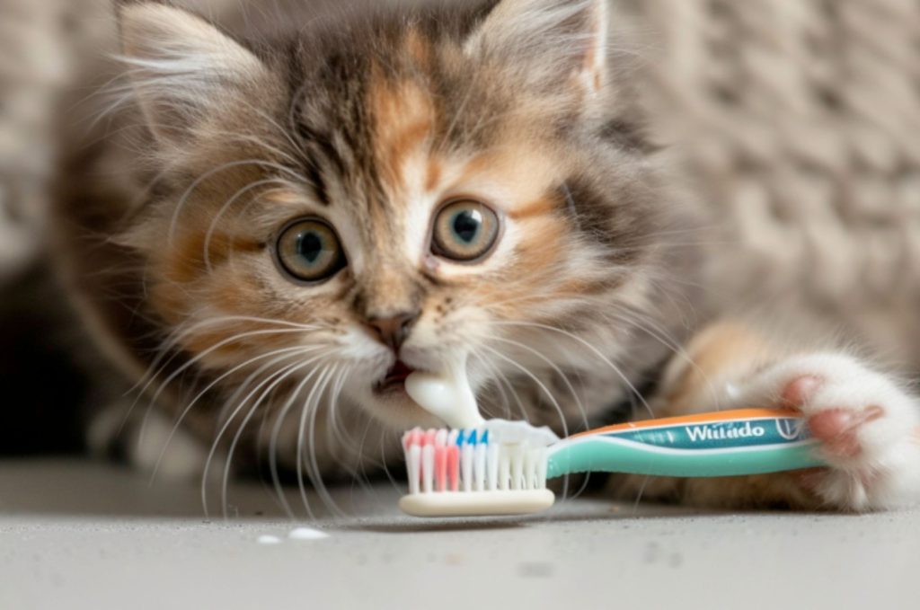 comment brosser les dents de son chat chaton